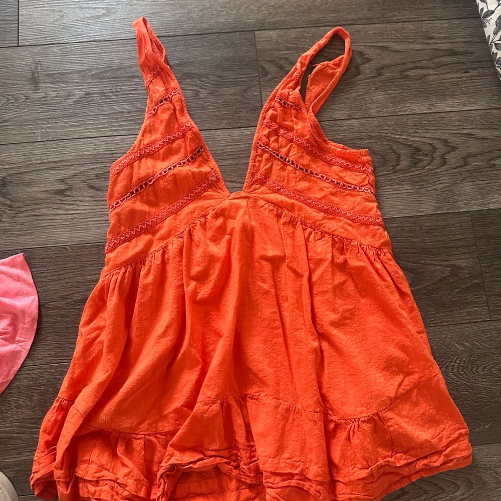 Anthropologie Bright Orange Dress